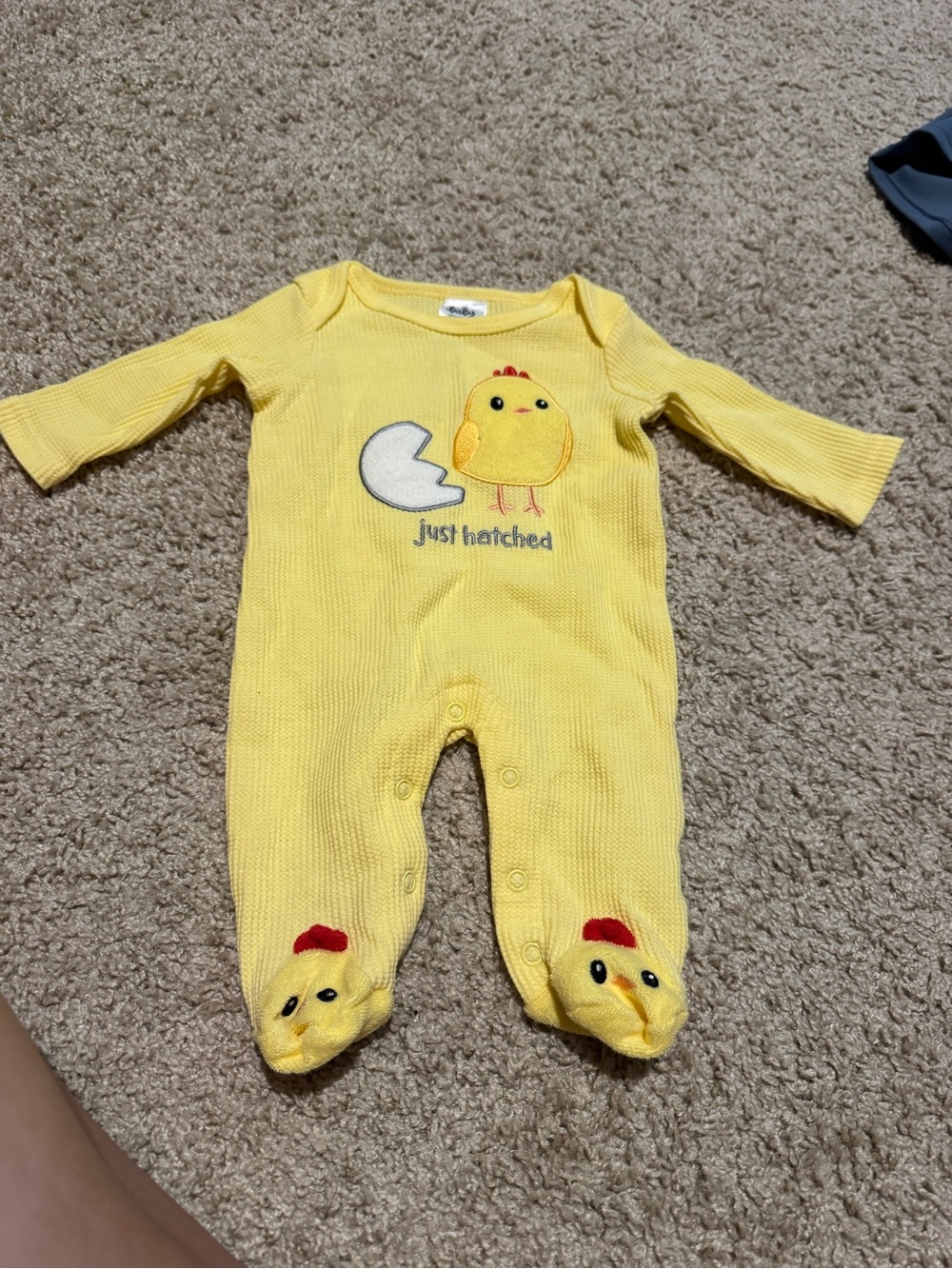 Baby Starters Yellow 'Just Hatched' Chick Footed One-Piece